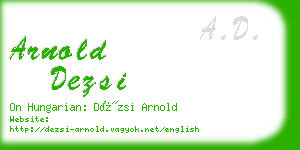 arnold dezsi business card